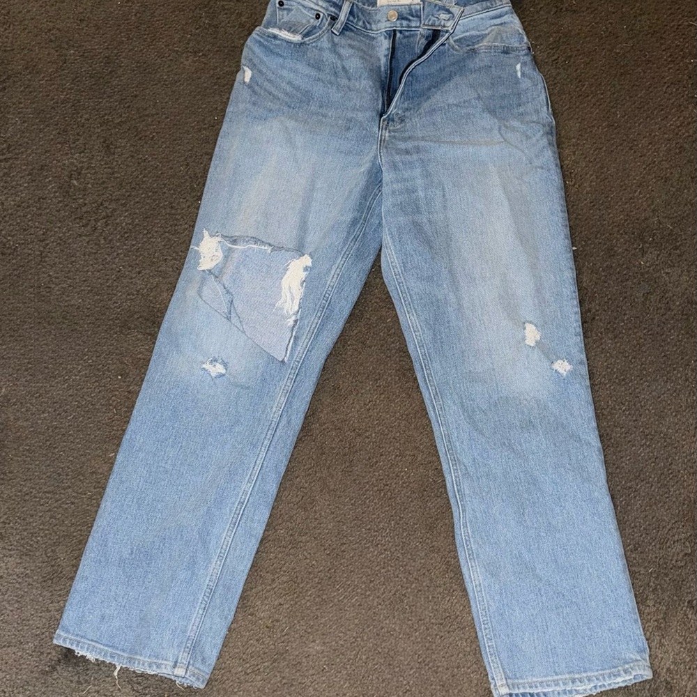 Abercrombie & Fitch Light Blue Distressed Jeans